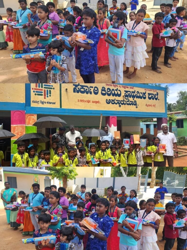 Books distribution to school children Mysore_Kritagyata Trust
